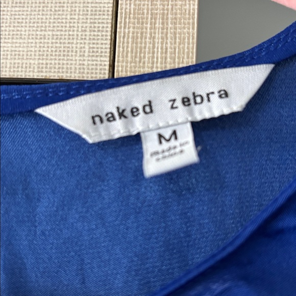 Naked Zebra Royal Blue Blouse size M - Picture 3 of 5
